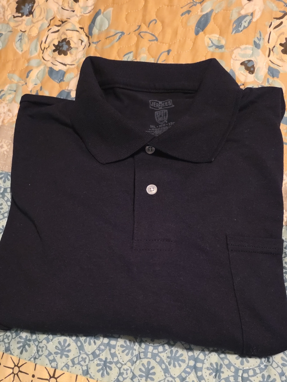 Jerzees Men's Dark Navy Polo with Chest Pocket